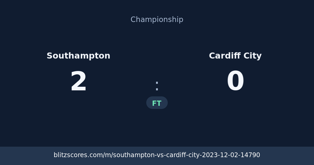 Southampton vs Cardiff City score card