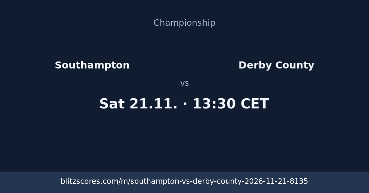 Southampton vs Derby County score card