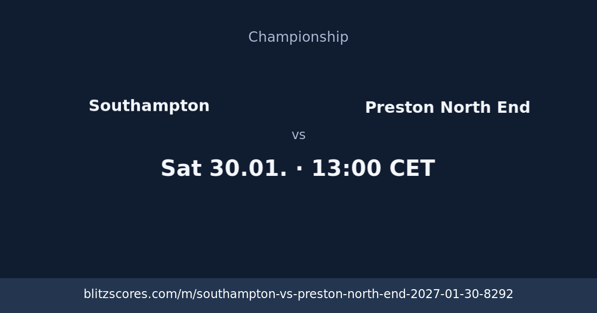 Southampton vs Preston North End score card