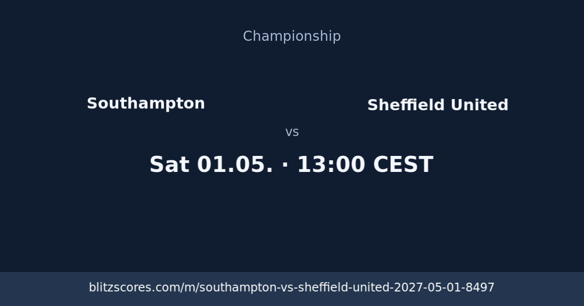 Southampton vs Sheffield United score card