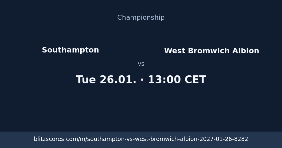 Southampton vs West Bromwich Albion score card