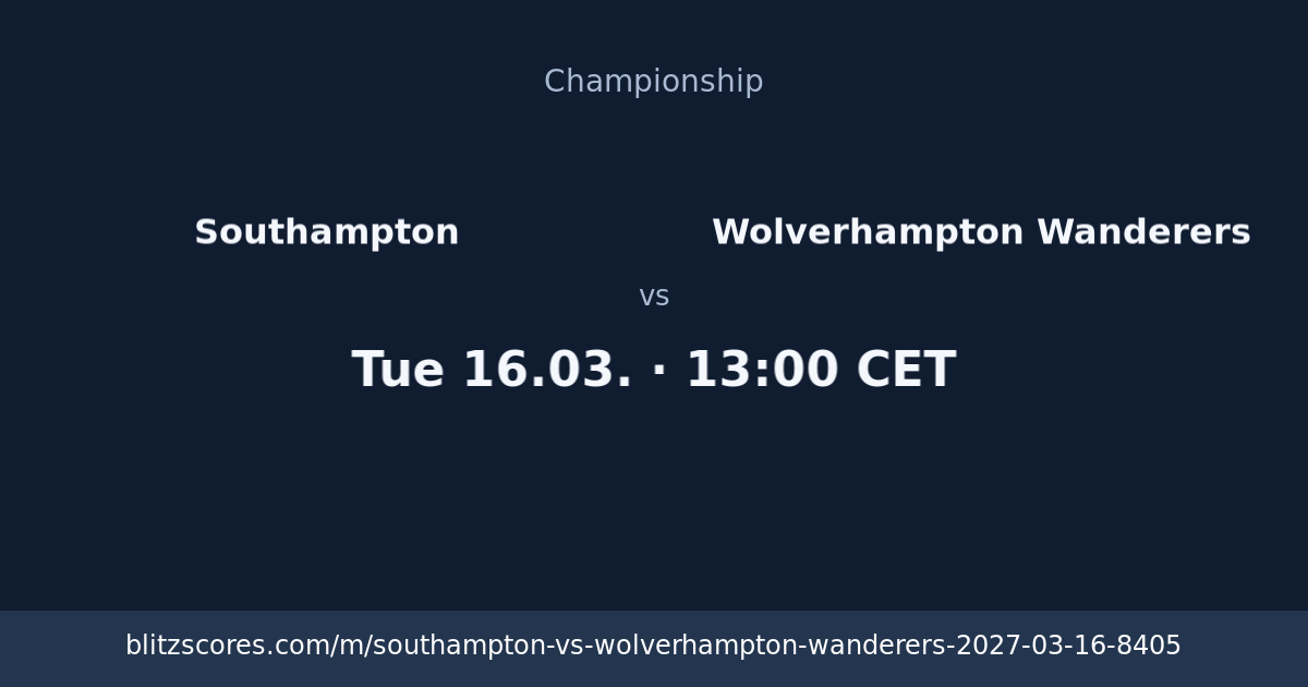 Southampton vs Wolverhampton Wanderers score card