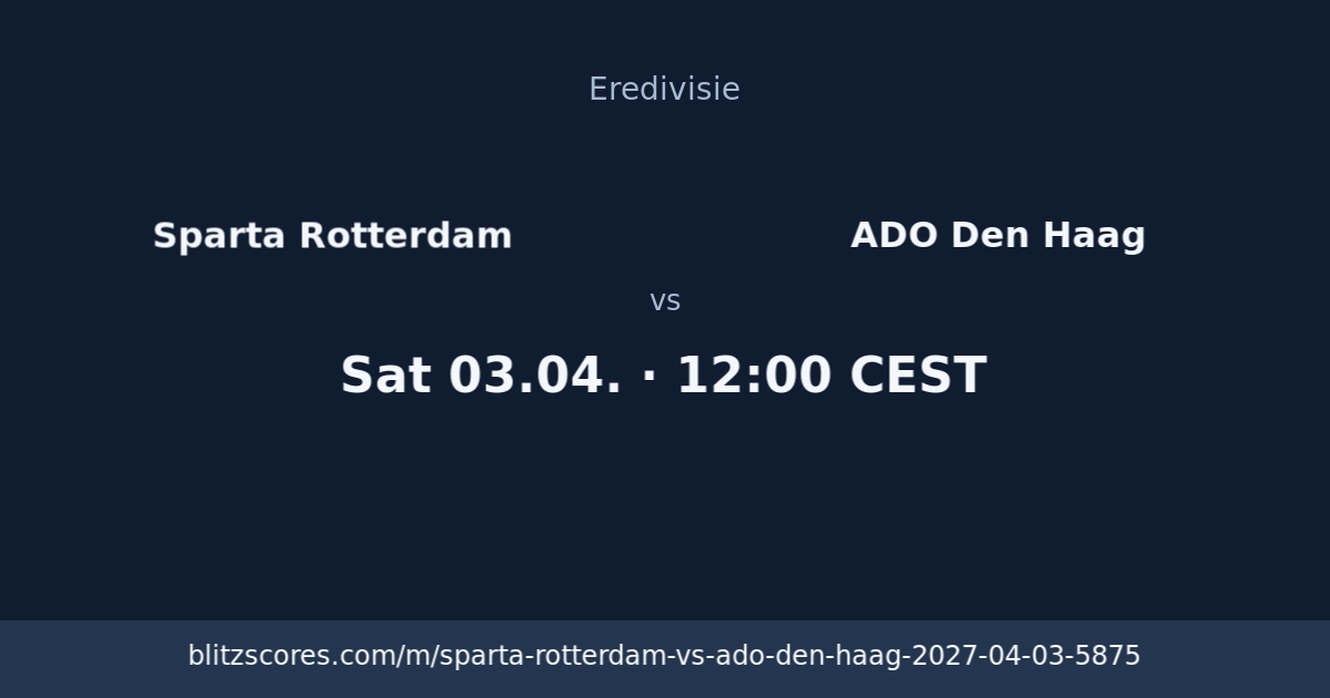 Sparta Rotterdam vs ADO Den Haag score card