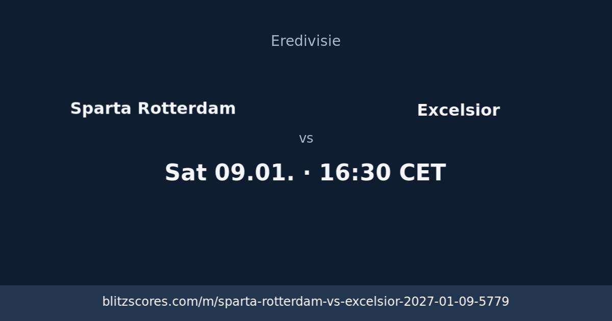 Sparta Rotterdam vs Excelsior score card
