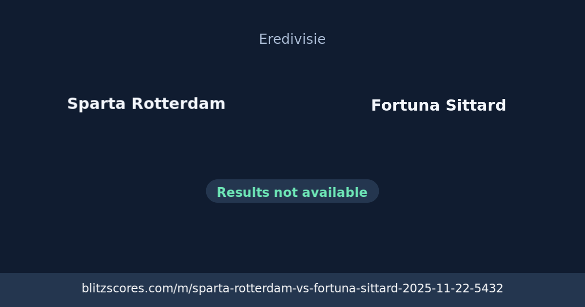 Sparta Rotterdam vs Fortuna Sittard score card