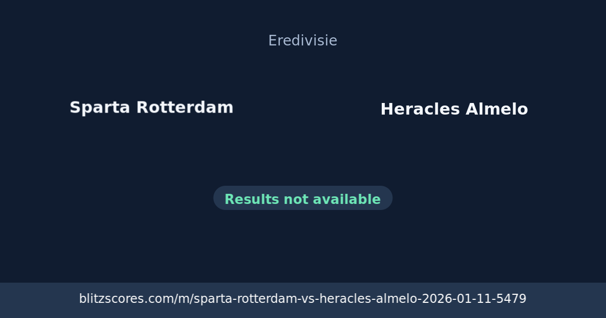 Sparta Rotterdam vs Heracles Almelo score card