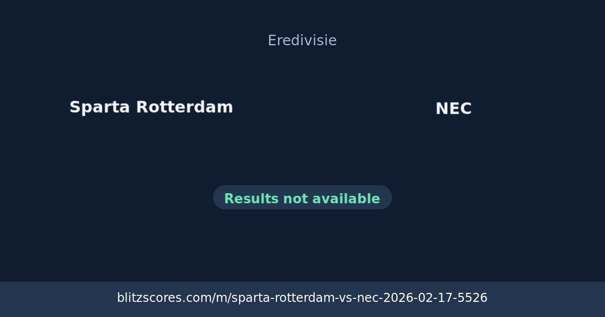 Sparta Rotterdam vs NEC score card