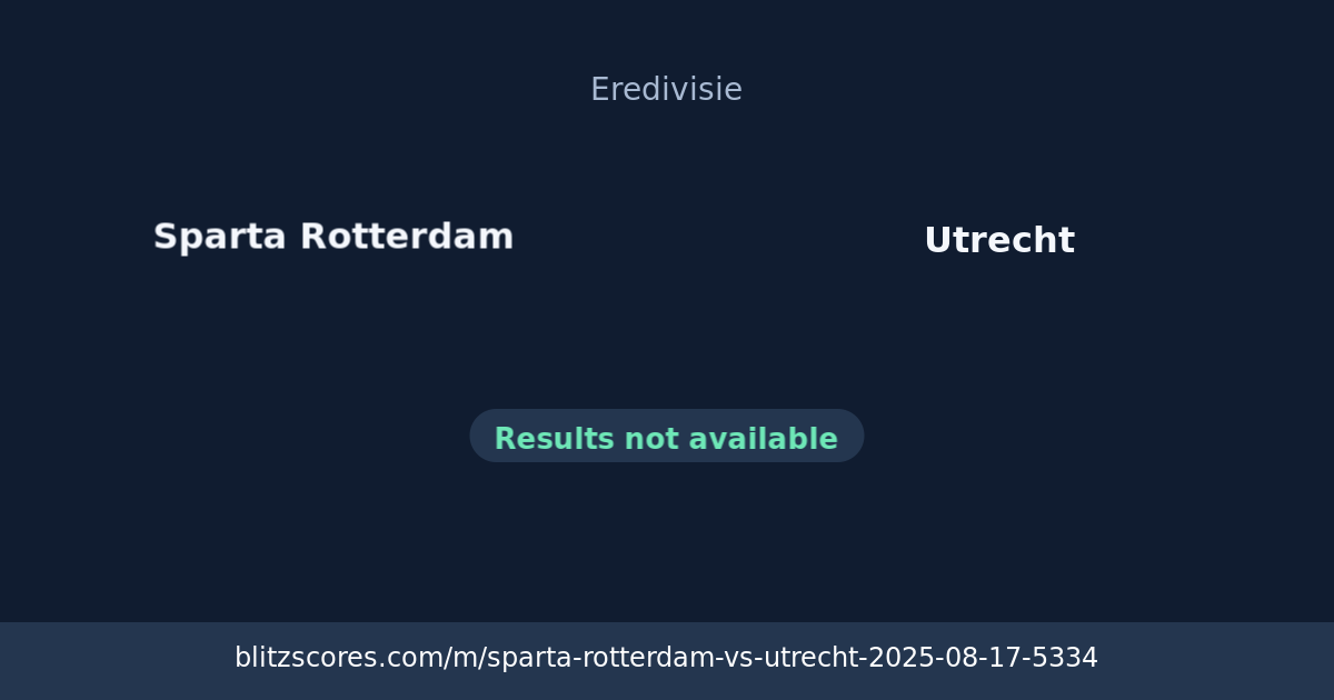 Sparta Rotterdam vs Utrecht score card