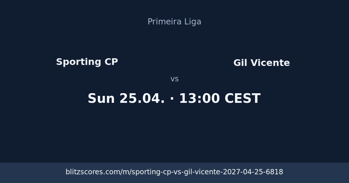 Sporting CP vs Gil Vicente score card