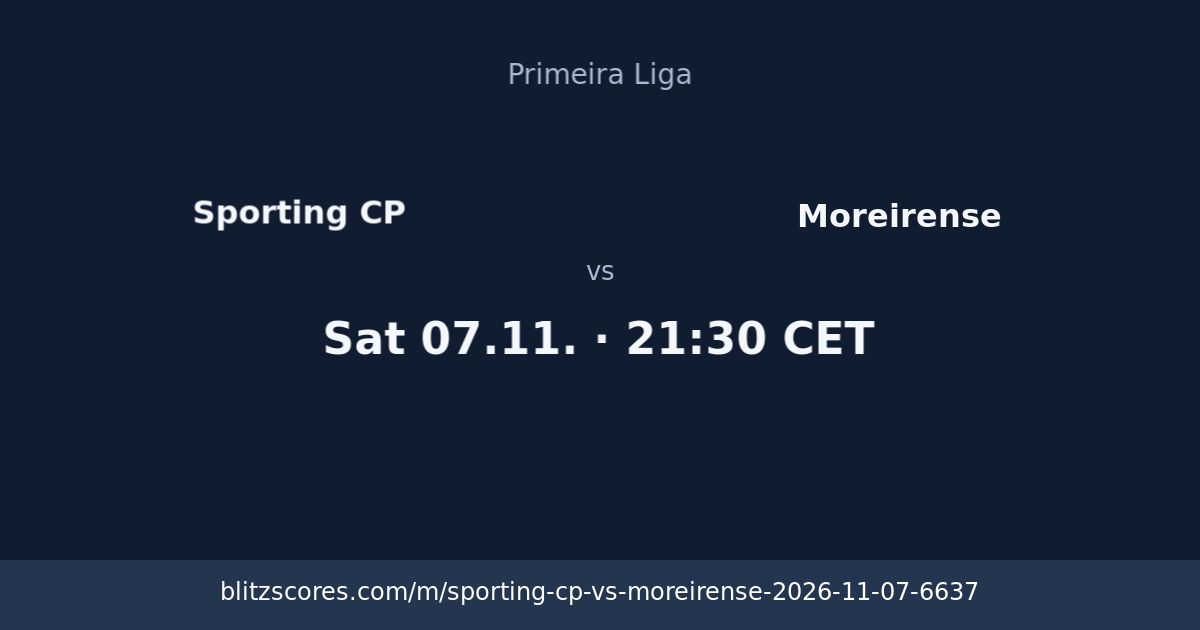 Sporting CP vs Moreirense score card