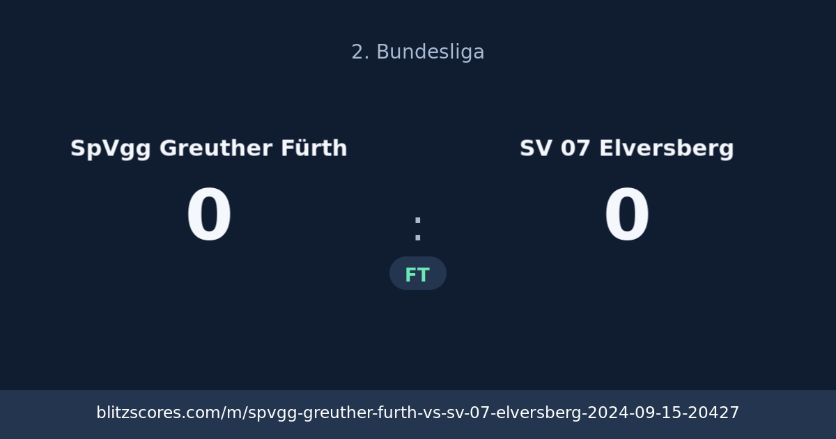 SpVgg Greuther Fürth vs SV 07 Elversberg score card