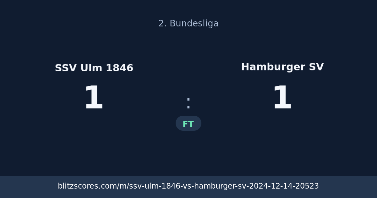 SSV Ulm 1846 vs Hamburger SV score card