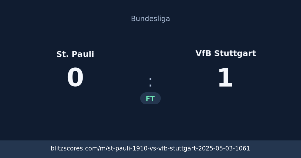 St. Pauli vs VfB Stuttgart score card