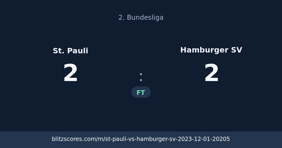 St. Pauli vs Hamburger SV score card