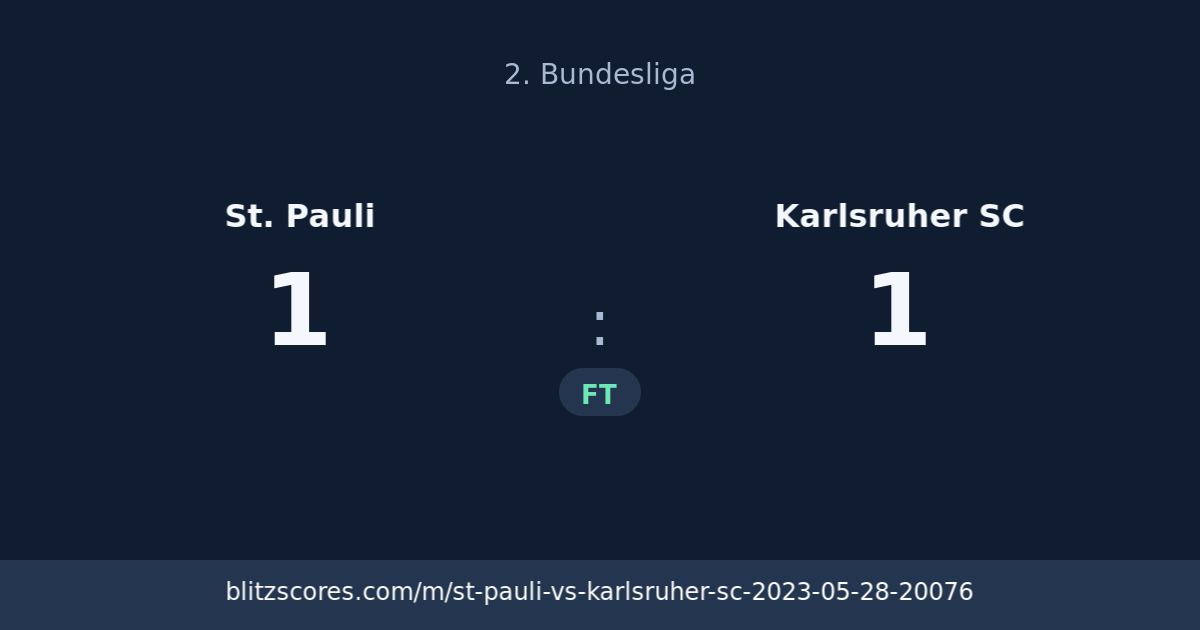 St. Pauli vs Karlsruher SC score card