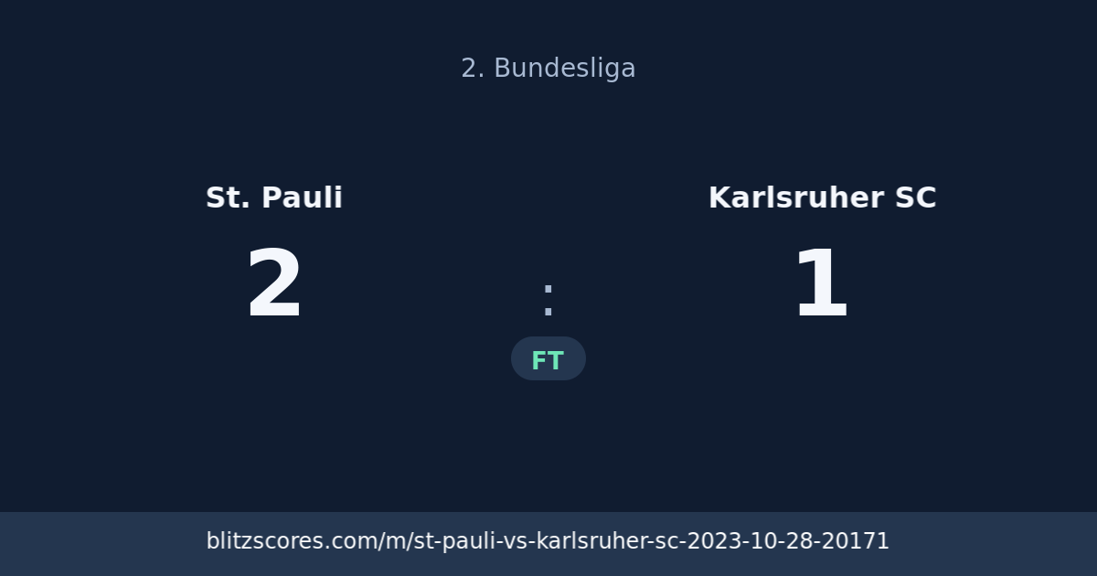St. Pauli vs Karlsruher SC score card