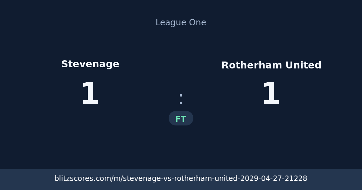 Stevenage vs Rotherham United score card