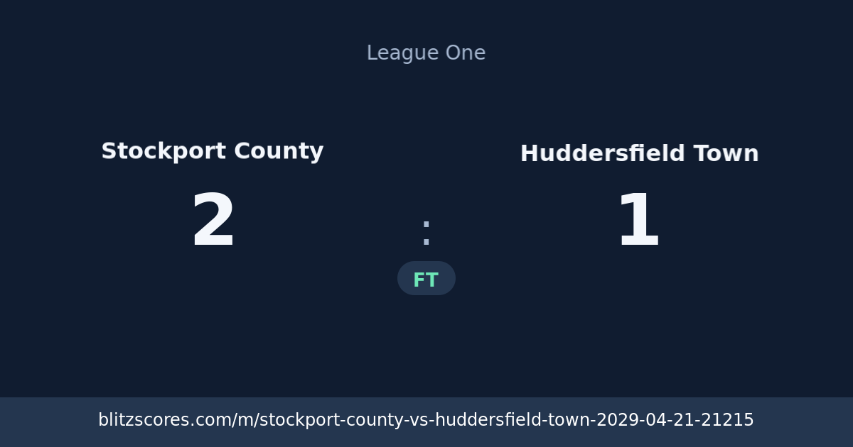 Stockport County vs Huddersfield Town score card