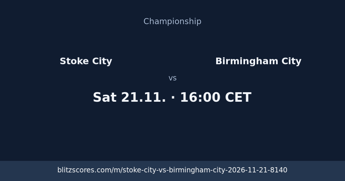 Stoke City vs Birmingham City score card