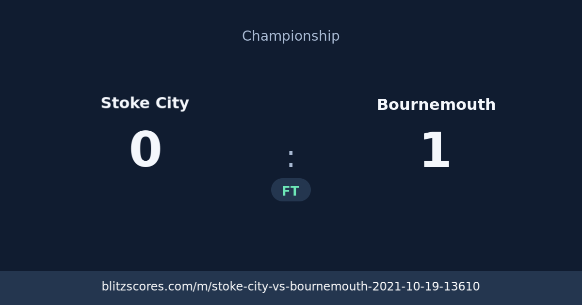 Stoke City vs Bournemouth score card