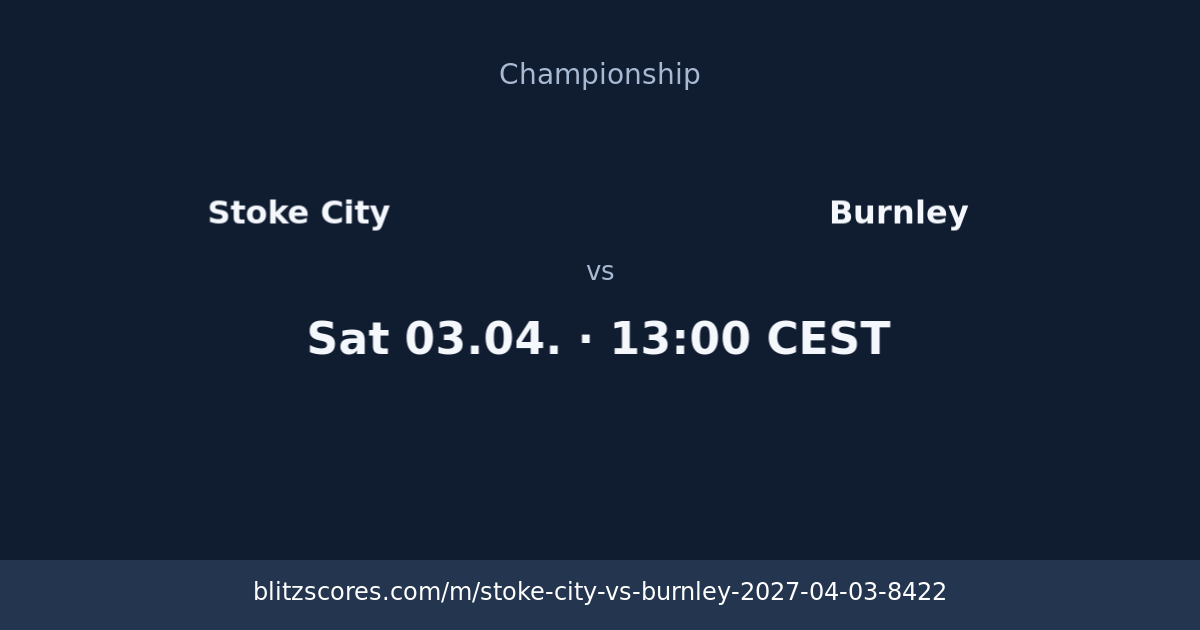 Stoke City vs Burnley score card