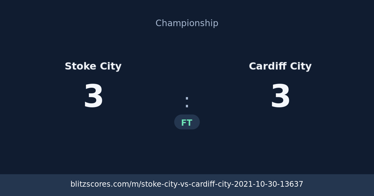 Stoke City vs Cardiff City score card