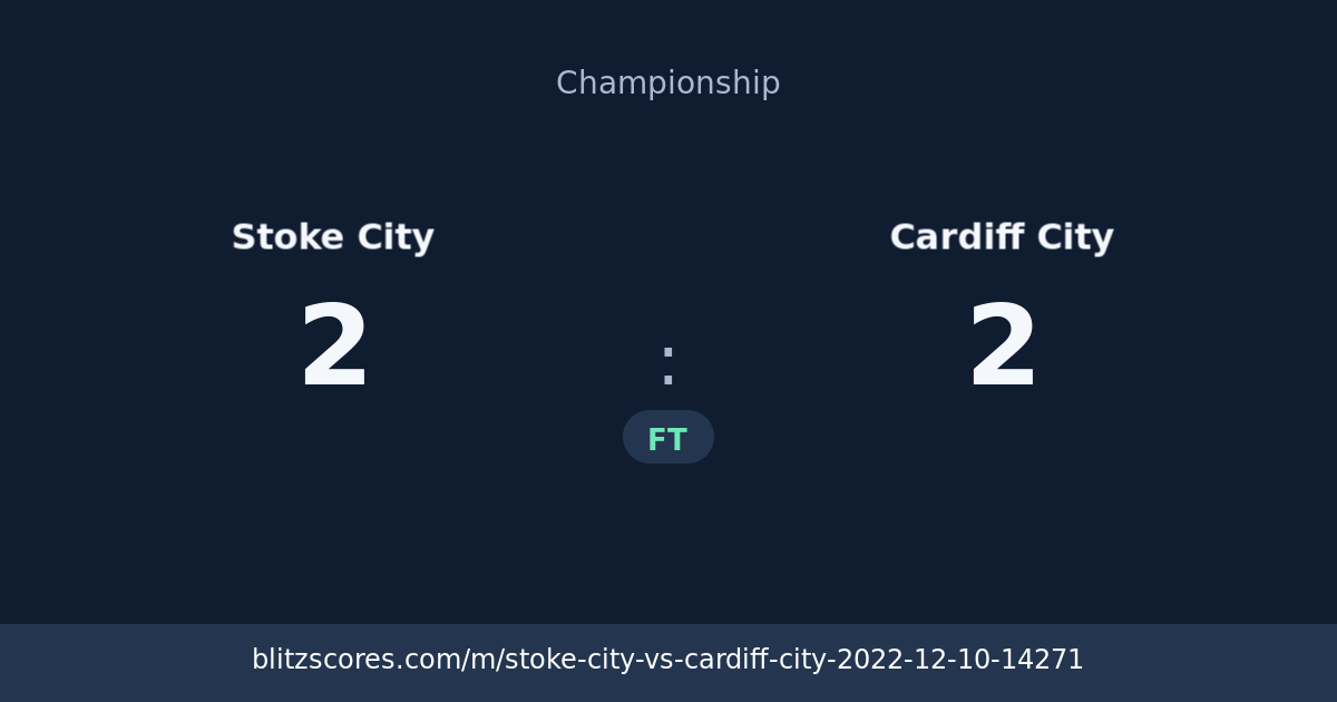 Stoke City vs Cardiff City score card
