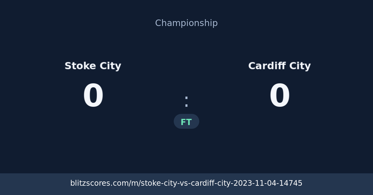 Stoke City vs Cardiff City score card