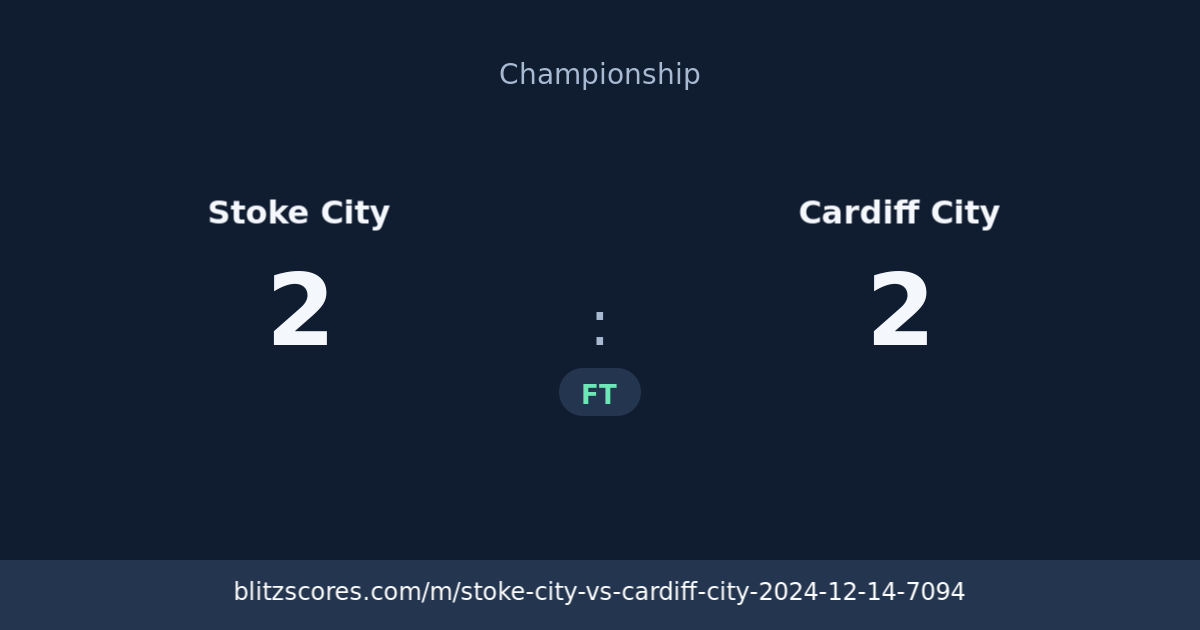 Stoke City vs Cardiff City score card