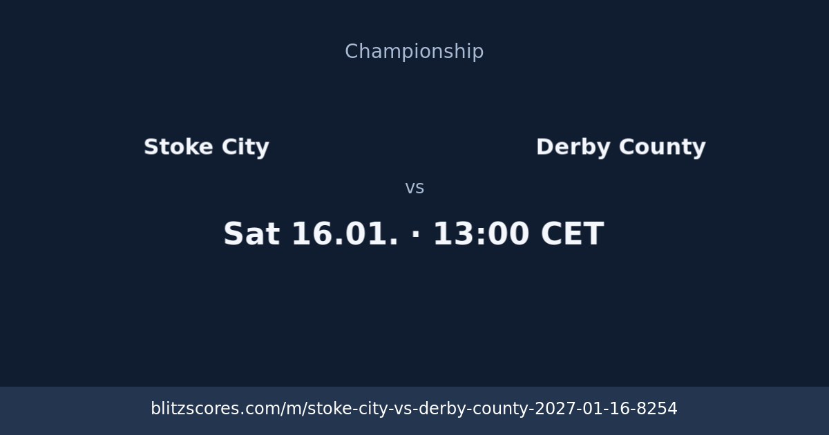 Stoke City vs Derby County score card