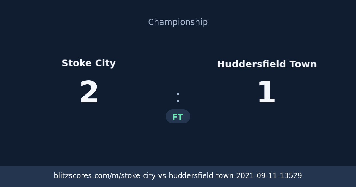 Stoke City vs Huddersfield Town score card