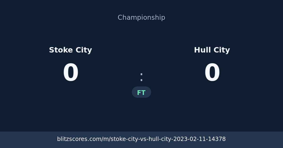 Stoke City vs Hull City score card