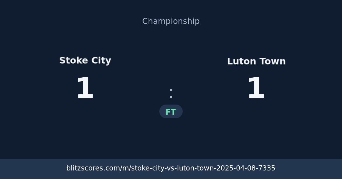 Stoke City vs Luton Town score card
