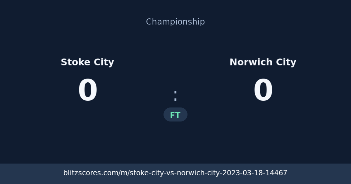 Stoke City vs Norwich City score card