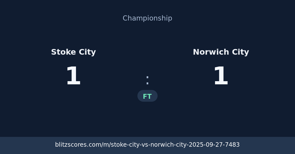 Stoke City vs Norwich City score card
