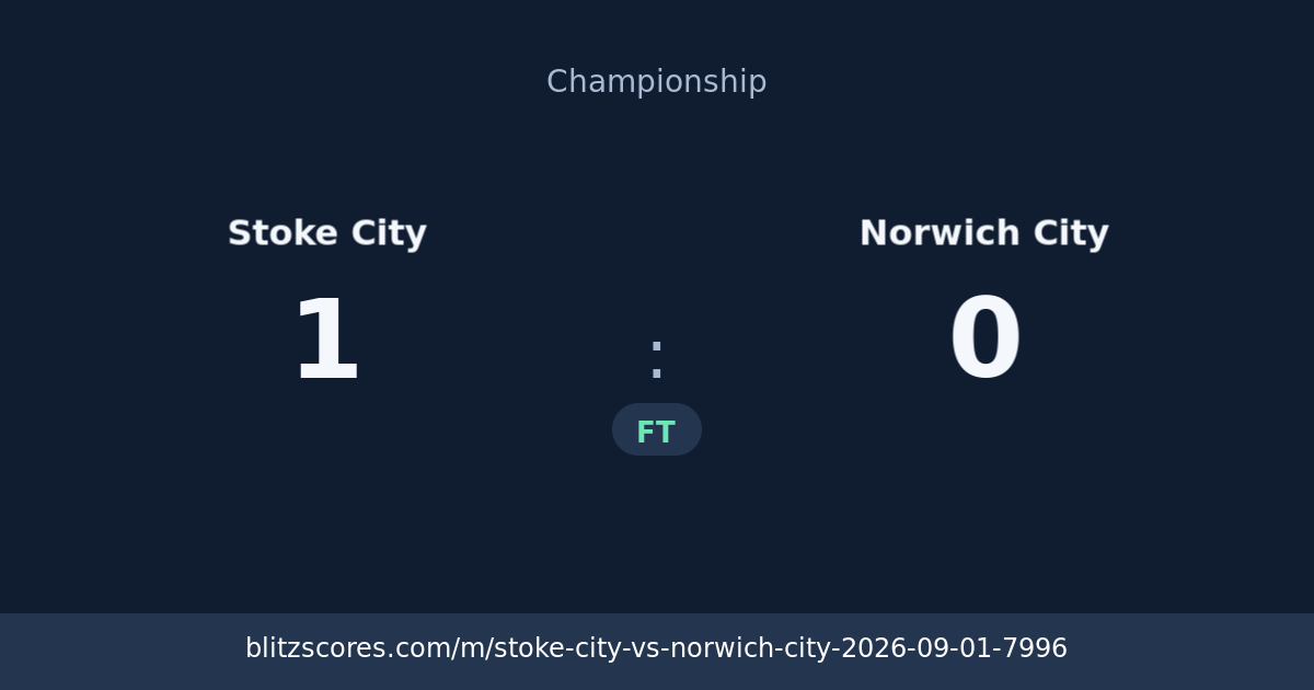 Stoke City vs Norwich City score card