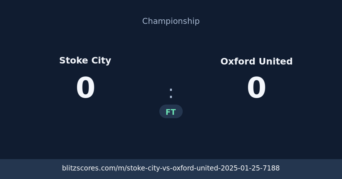 Stoke City vs Oxford United score card