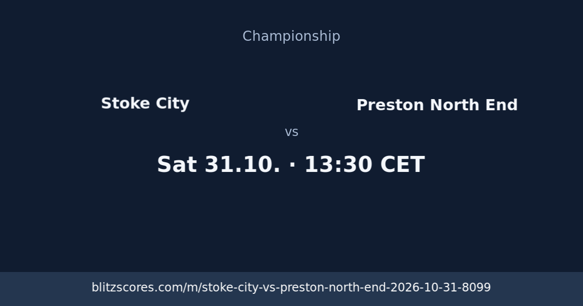 Stoke City vs Preston North End score card