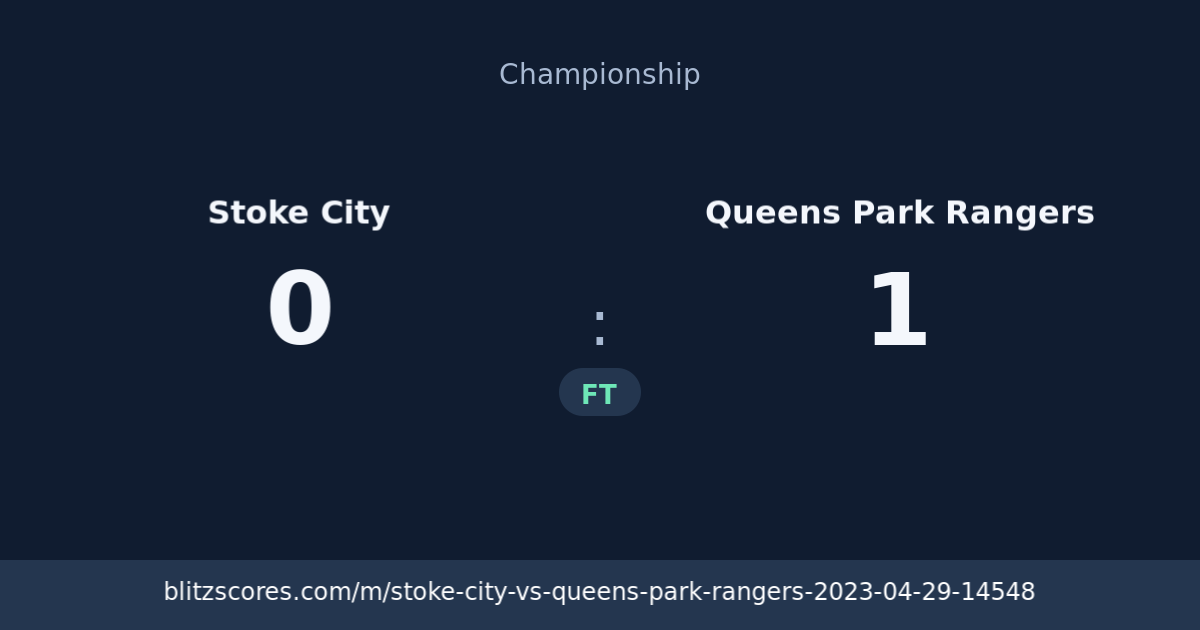 Stoke City vs Queens Park Rangers score card