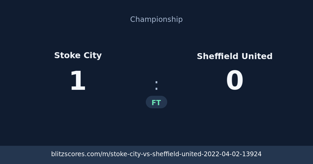 Stoke City vs Sheffield United score card