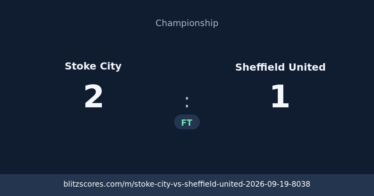 Stoke City vs Sheffield United score card