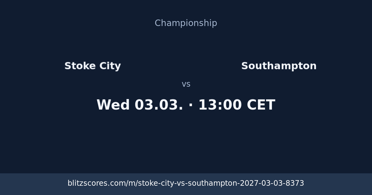 Stoke City vs Southampton score card