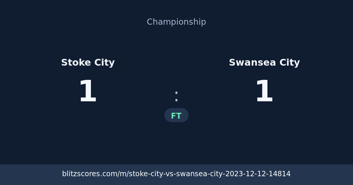 Stoke City vs Swansea City score card