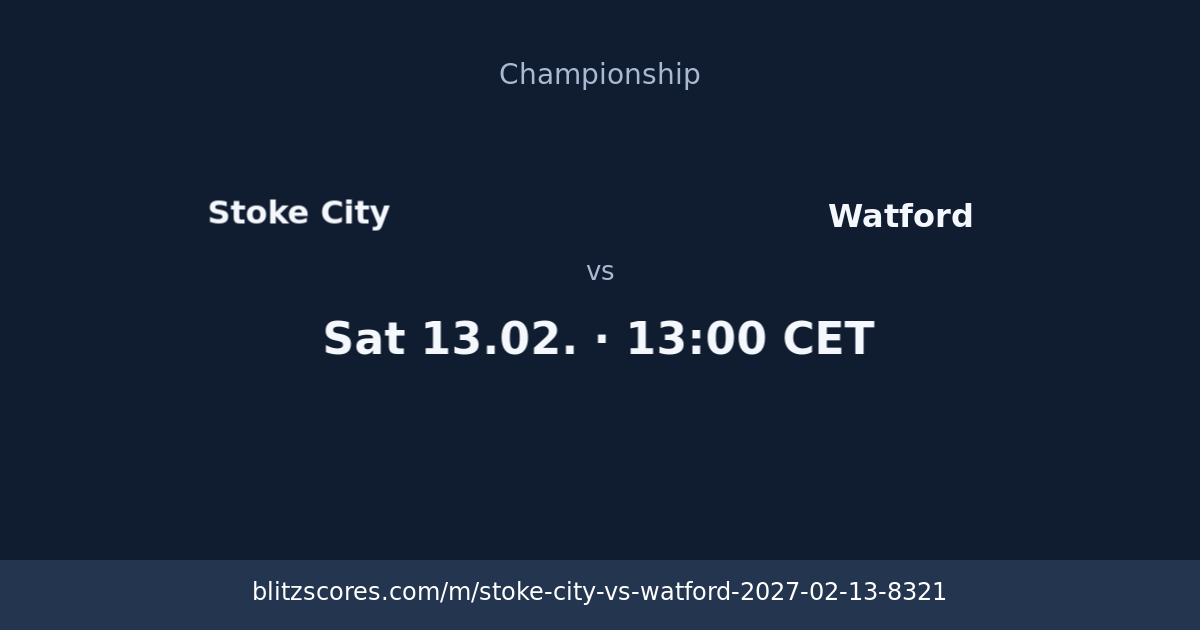 Stoke City vs Watford score card