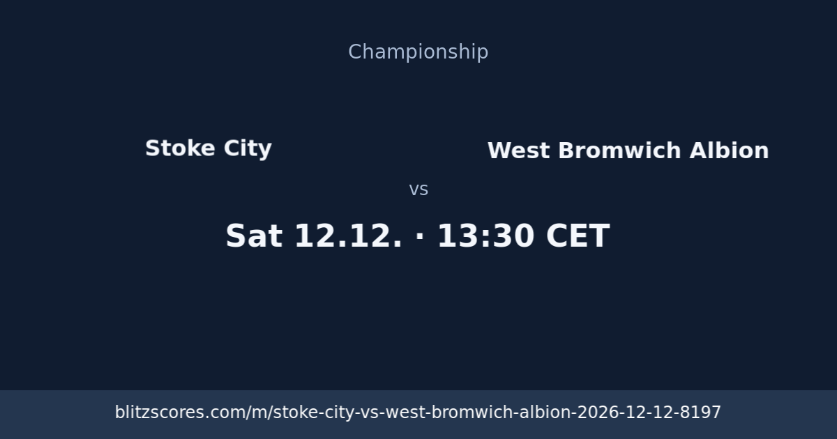 Stoke City vs West Bromwich Albion score card
