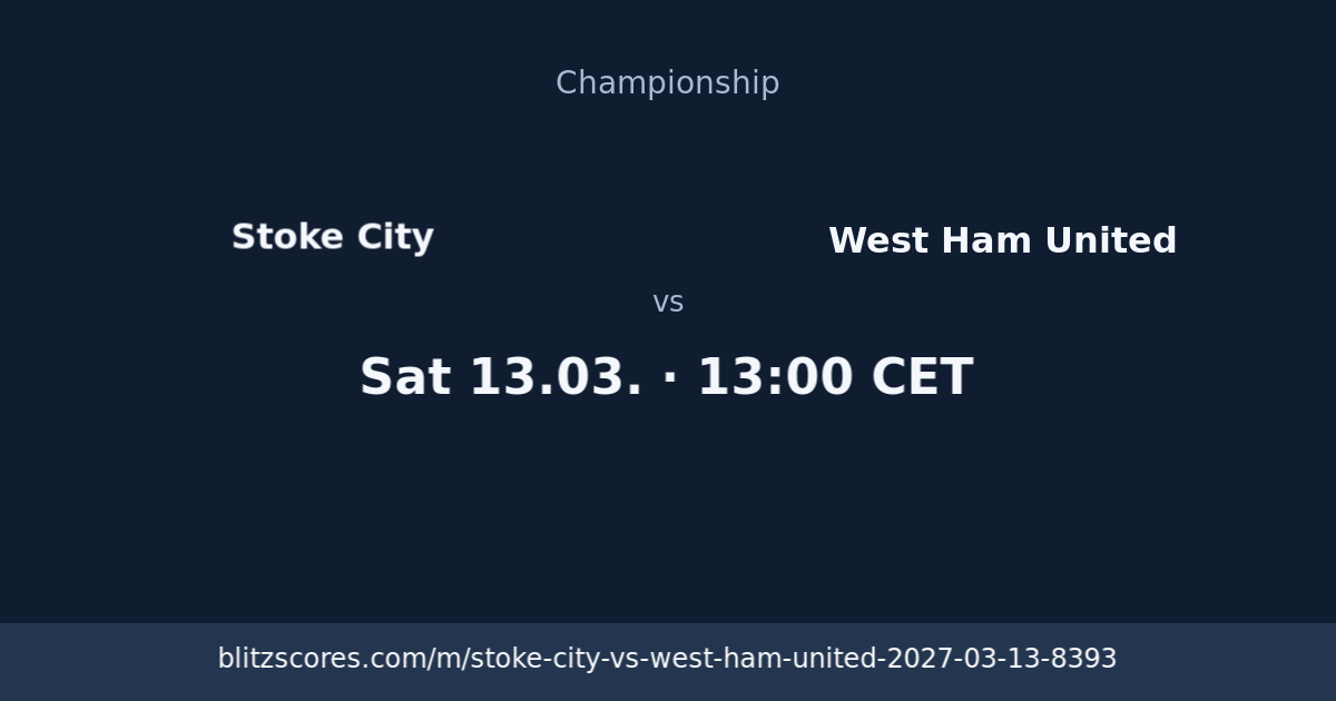 Stoke City vs West Ham United score card