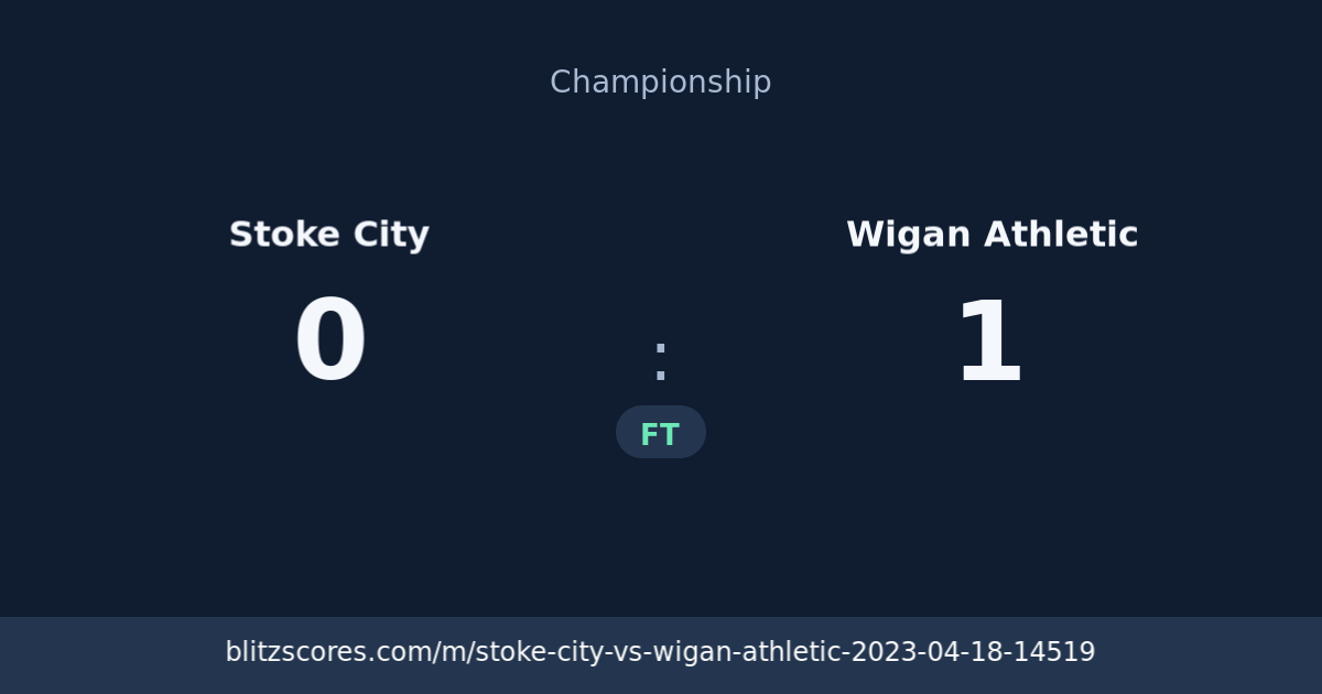 Stoke City vs Wigan Athletic score card
