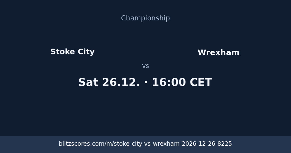 Stoke City vs Wrexham score card