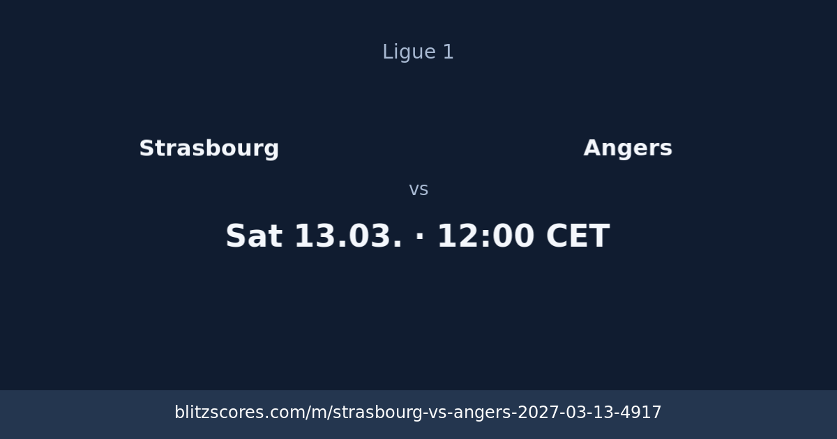 Strasbourg vs Angers score card