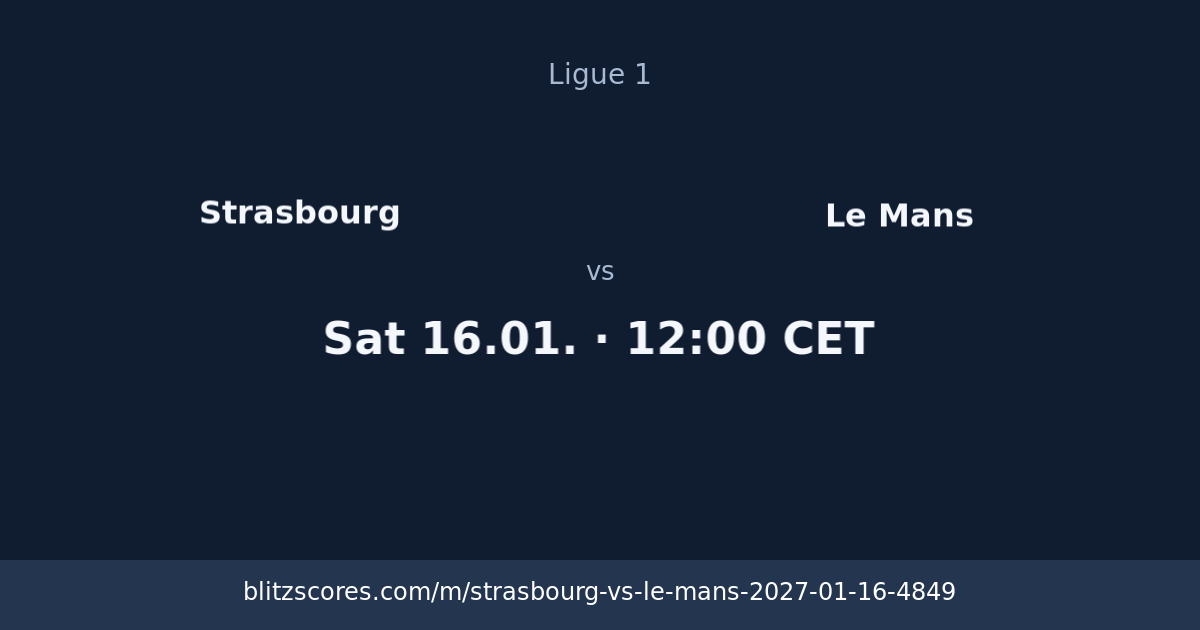 Strasbourg vs Le Mans score card